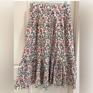 Abercrombie & Fitch Floral Tiered Midi Skirt Petite Large LP Cottagecore
